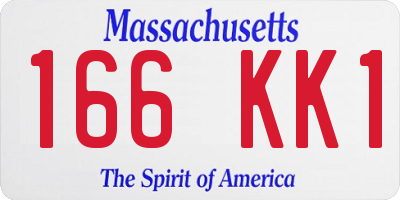MA license plate 166KK1