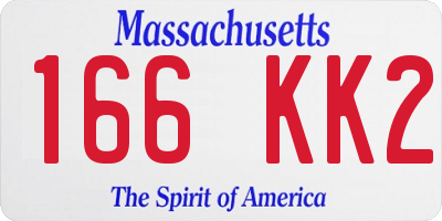 MA license plate 166KK2