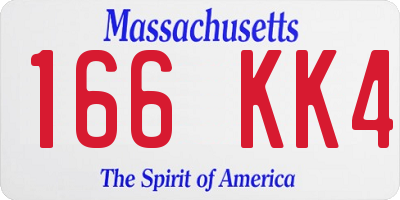 MA license plate 166KK4
