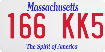 MA license plate 166KK5