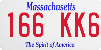 MA license plate 166KK6