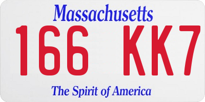 MA license plate 166KK7
