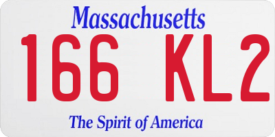 MA license plate 166KL2