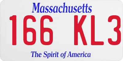 MA license plate 166KL3