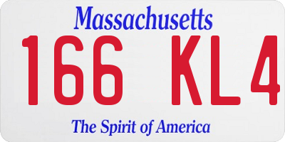 MA license plate 166KL4