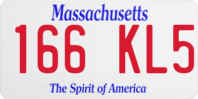 MA license plate 166KL5
