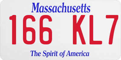 MA license plate 166KL7