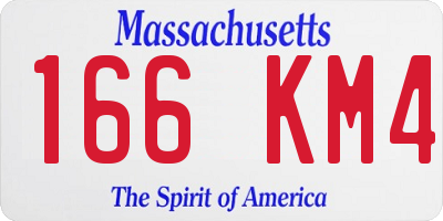 MA license plate 166KM4