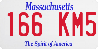 MA license plate 166KM5