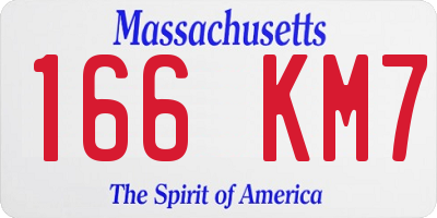 MA license plate 166KM7
