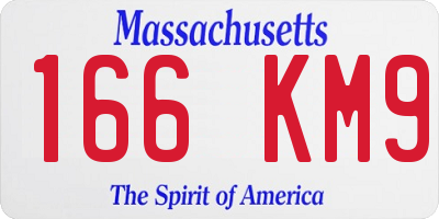 MA license plate 166KM9