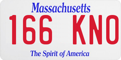 MA license plate 166KN0