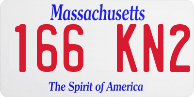 MA license plate 166KN2