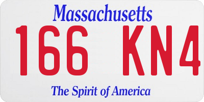 MA license plate 166KN4