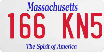 MA license plate 166KN5