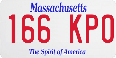 MA license plate 166KP0