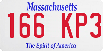 MA license plate 166KP3
