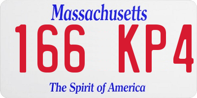 MA license plate 166KP4
