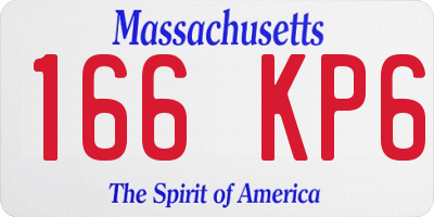 MA license plate 166KP6