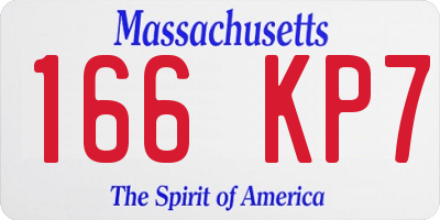 MA license plate 166KP7
