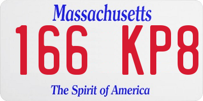 MA license plate 166KP8