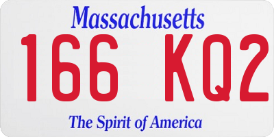 MA license plate 166KQ2