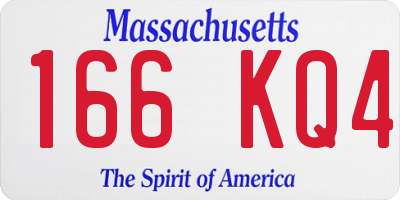 MA license plate 166KQ4