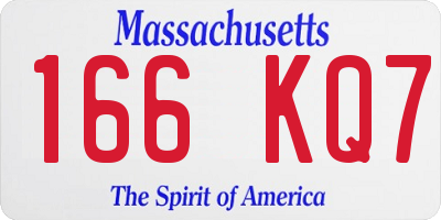 MA license plate 166KQ7