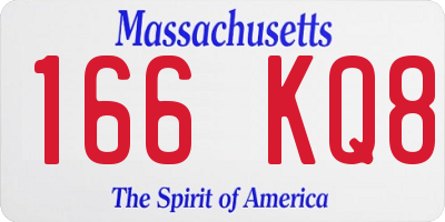 MA license plate 166KQ8