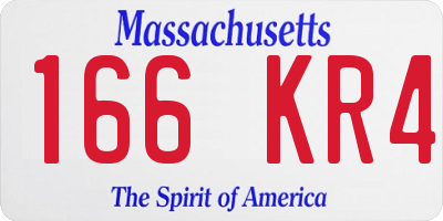 MA license plate 166KR4