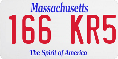 MA license plate 166KR5