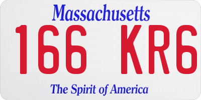 MA license plate 166KR6