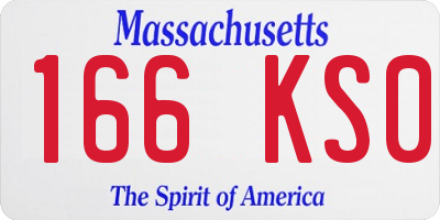 MA license plate 166KS0