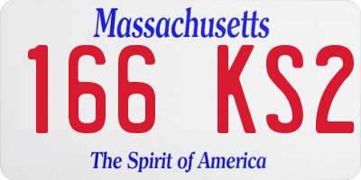MA license plate 166KS2