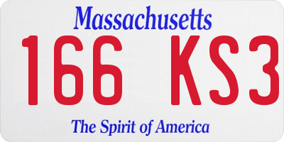 MA license plate 166KS3