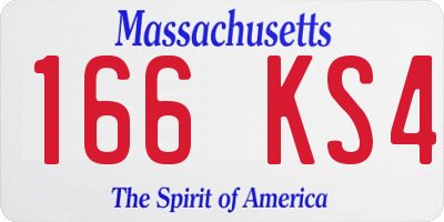 MA license plate 166KS4