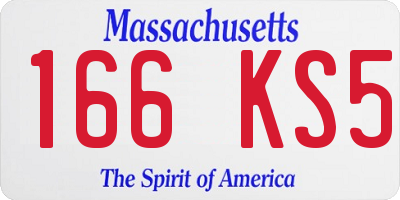 MA license plate 166KS5