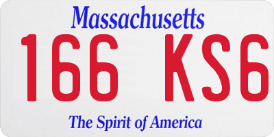 MA license plate 166KS6