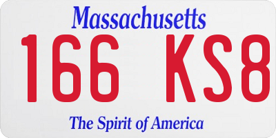 MA license plate 166KS8