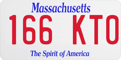 MA license plate 166KT0
