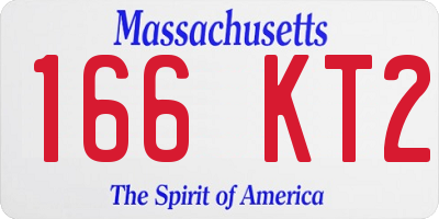 MA license plate 166KT2