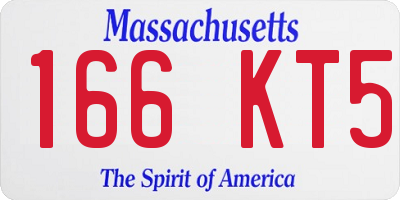 MA license plate 166KT5
