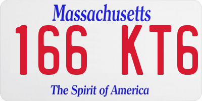 MA license plate 166KT6