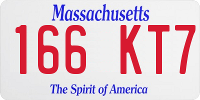 MA license plate 166KT7