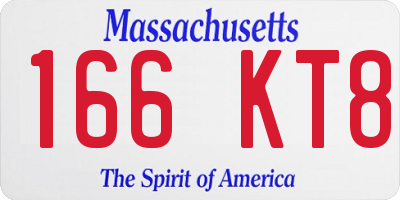 MA license plate 166KT8