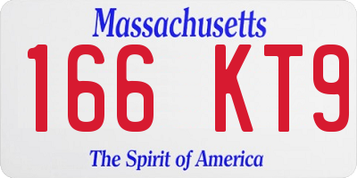 MA license plate 166KT9