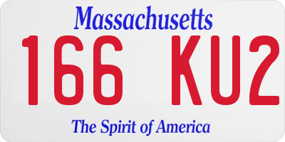 MA license plate 166KU2