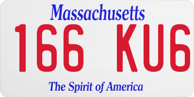 MA license plate 166KU6