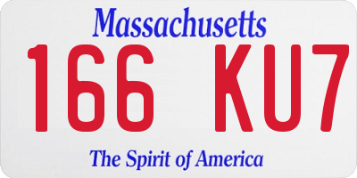 MA license plate 166KU7