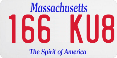 MA license plate 166KU8